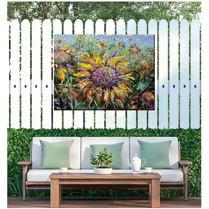 Best Kirklands Home Sunflower Fields Outdoor Canvas Art Print