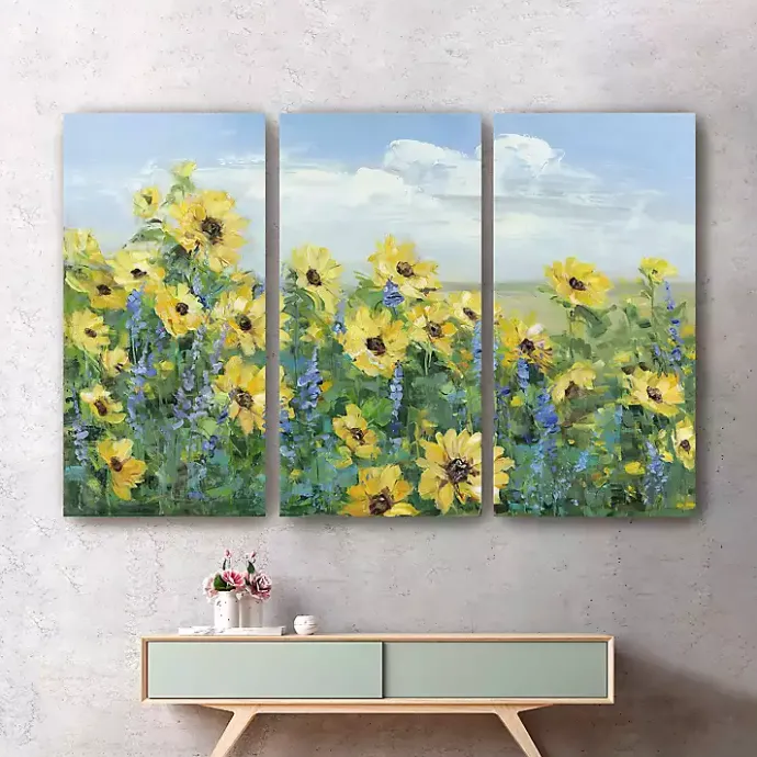Clearance Kirklands Home Sunflowers Forever Canvas Art Prints, Set of 3