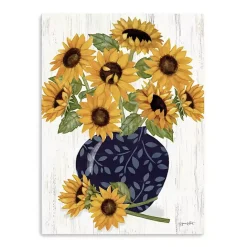 Clearance Kirklands Home Sunflowers in Blue Vase Canvas Art Print