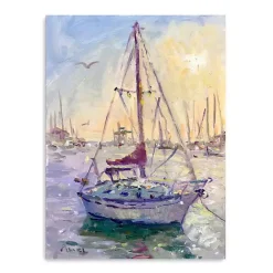 Sale Kirklands Home Sunset Boat Canvas Art Print Multi