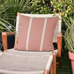 Kirklands Home Sunset Pink Double Stripe Outdoor Pillow
