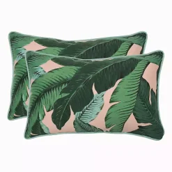 Sale Kirklands Home Swaying Palms Outdoor Lumbar Pillows, Set of 2 Green