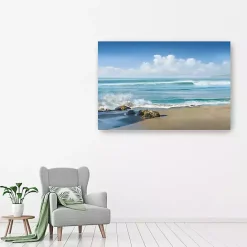 Sale Kirklands Home Sweeping Blue Canvas Art Print, 60x40 in.