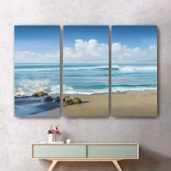 Kirklands Home Sweeping Blue Canvas Art Prints, Set of 3