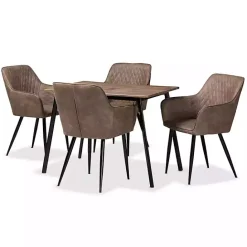 Online Kirklands Home Table and Leather Bucket Chairs 5-pc. Dining Set