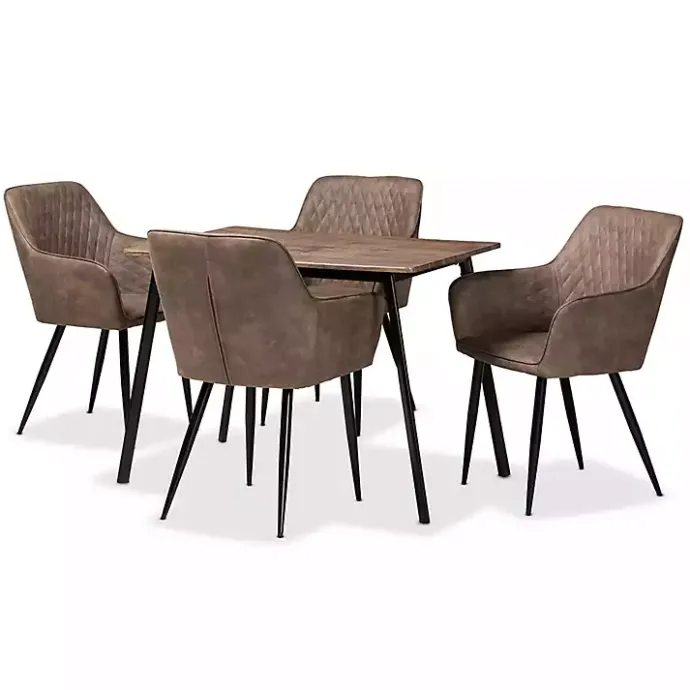 Online Kirklands Home Table and Leather Bucket Chairs 5-pc. Dining Set