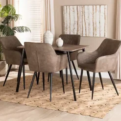 Online Kirklands Home Table and Leather Bucket Chairs 5-pc. Dining Set