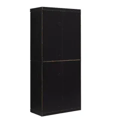 New Kirklands Home Tall Black Wood and 4-Door Storage Cabinet