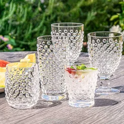 Discount Kirklands Home Tall Embossed Acrylic Tumblers, Set of 6 Clear