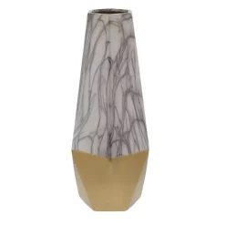 New Kirklands Home Tall Gold Marble Ceramic Vase