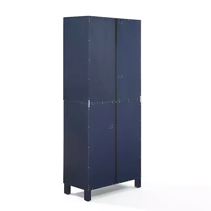 Clearance Kirklands Home Tall Navy Triangle 4-Door Wood Cabinet Blue