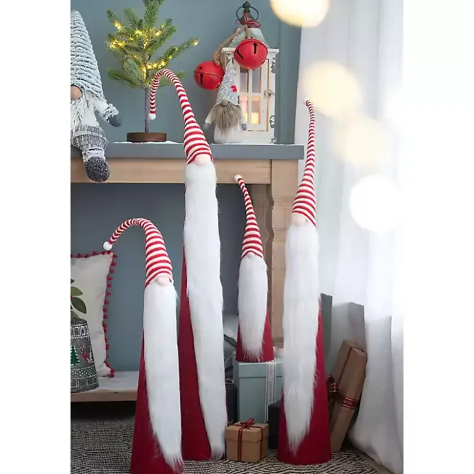 Sale Kirklands Home Tall Red and White Santa Gnomes, Set of 4