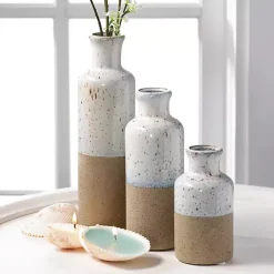 Discount Kirklands Home Tall Terracotta Two-Toned Speckled Vases, Set of 3