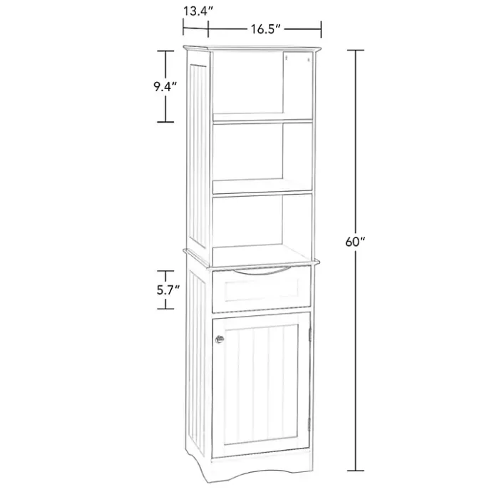 Online Kirklands Home Tall Open Shelves Cabinet White