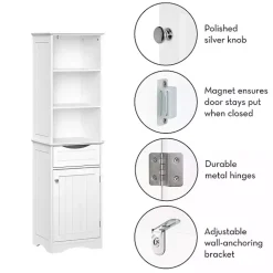 Online Kirklands Home Tall Open Shelves Cabinet White
