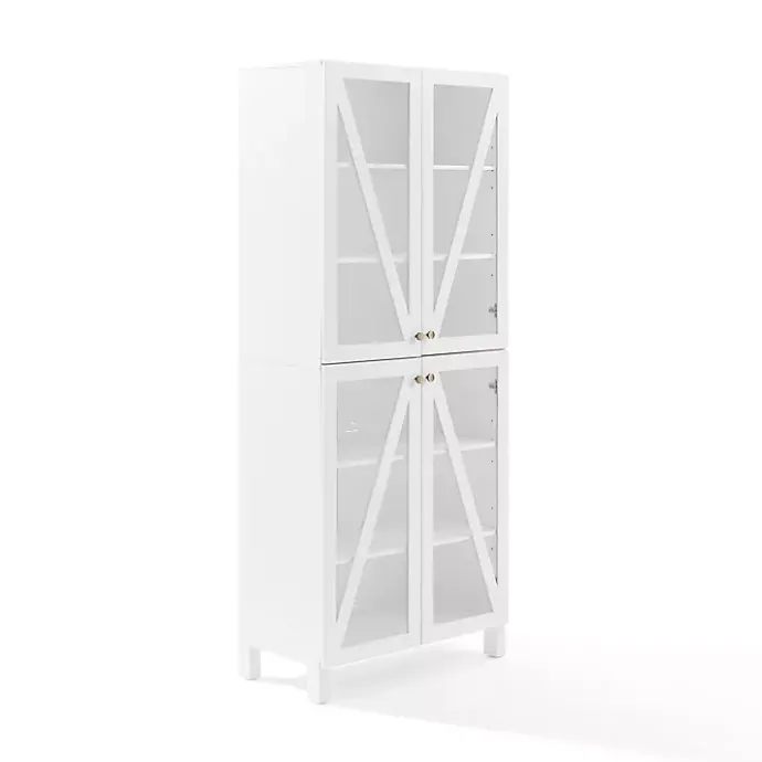 Outlet Kirklands Home Tall Triangle 4-Door Wood Cabinet White