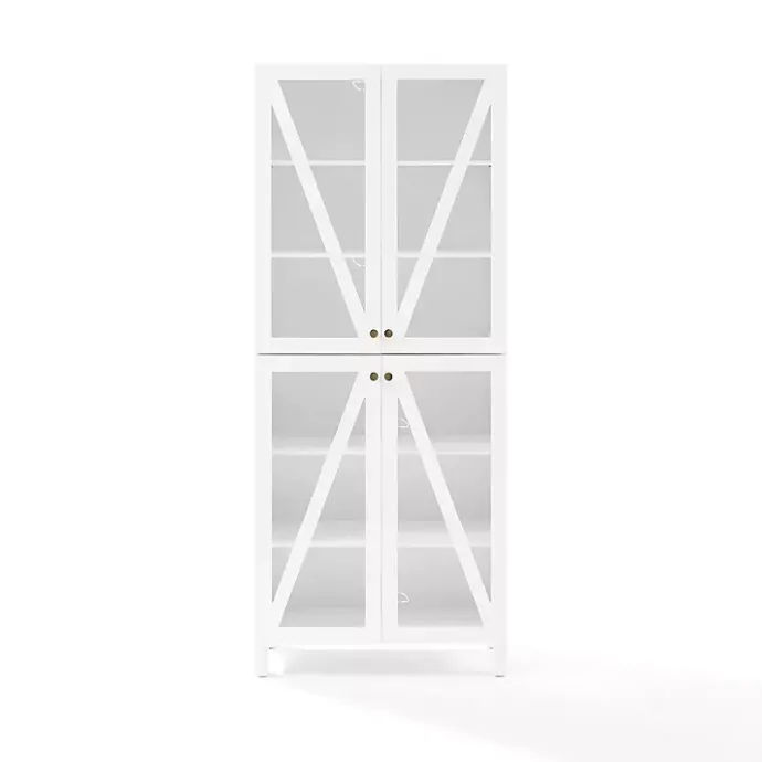 Outlet Kirklands Home Tall Triangle 4-Door Wood Cabinet White