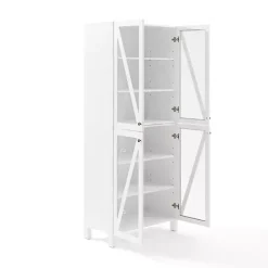 Outlet Kirklands Home Tall Triangle 4-Door Wood Cabinet White