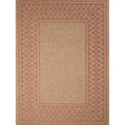 Sale Kirklands Home Tan & Orange Zig Zag Indoor/Outdoor Area Rug, 7x9
