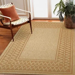 Sale Kirklands Home Tan & Orange Zig Zag Indoor/Outdoor Area Rug, 7x9