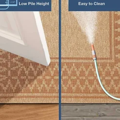 Sale Kirklands Home Tan & Orange Zig Zag Indoor/Outdoor Area Rug, 7x9