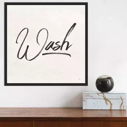 Kirklands Home Tan and Black Wash Laundry Framed Wall Plaque