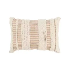 Clearance Kirklands Home and Natural Tufted Stripes Lumbar Pillow Tan