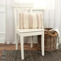 Clearance Kirklands Home and Natural Tufted Stripes Lumbar Pillow Tan