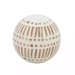 Sale Kirklands Home Tan and White Patterned Orbs, Set of 3