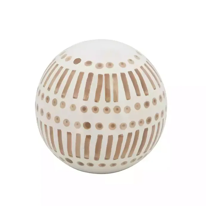 Sale Kirklands Home Tan and White Patterned Orbs, Set of 3