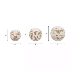 Sale Kirklands Home Tan and White Patterned Orbs, Set of 3
