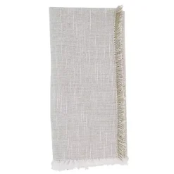 Outlet Kirklands Home Tan and White Two-Tone Fringe Napkins, Set of 4