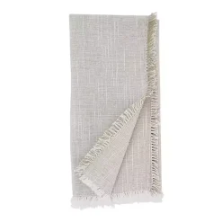 Outlet Kirklands Home Tan and White Two-Tone Fringe Napkins, Set of 4