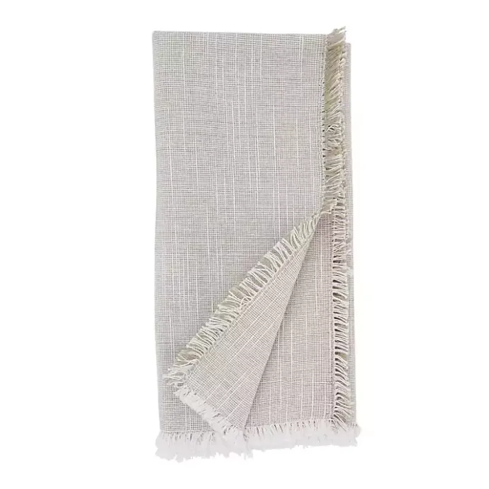 Outlet Kirklands Home Tan and White Two-Tone Fringe Napkins, Set of 4