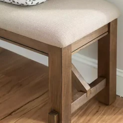 Clearance Kirklands Home Basketweave Upholstered Wood Bench Tan