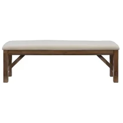 Clearance Kirklands Home Basketweave Upholstered Wood Bench Tan