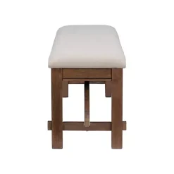 Clearance Kirklands Home Basketweave Upholstered Wood Bench Tan