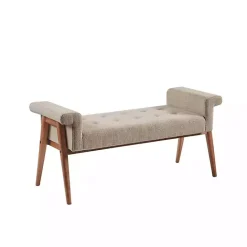 Best Kirklands Home Button Tufted Wood Bench Tan