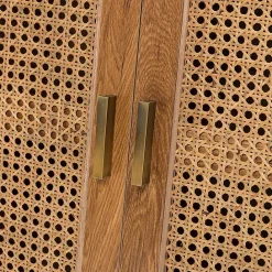 Online Kirklands Home Cane Wood Storage Media Cabinet Tan