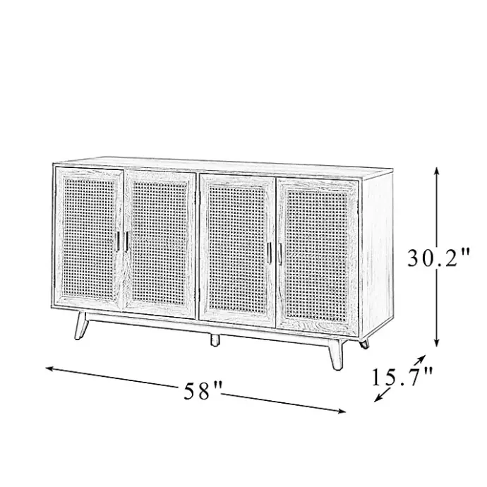 Online Kirklands Home Cane Wood Storage Media Cabinet Tan