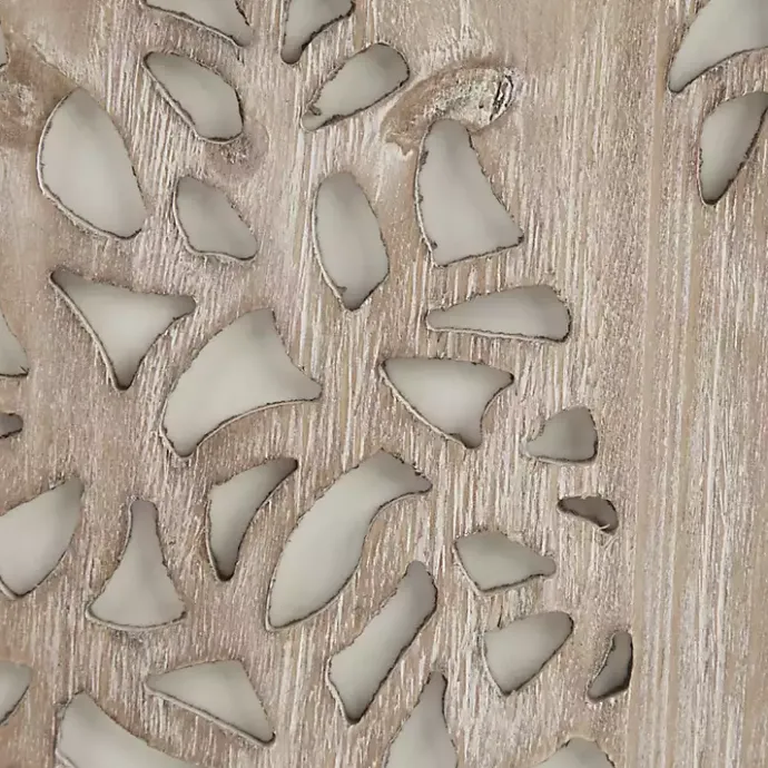 Best Kirklands Home Carved Wood Laurel Branches Panel Wall Plaque Tan