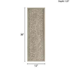 Best Kirklands Home Carved Wood Laurel Branches Panel Wall Plaque Tan