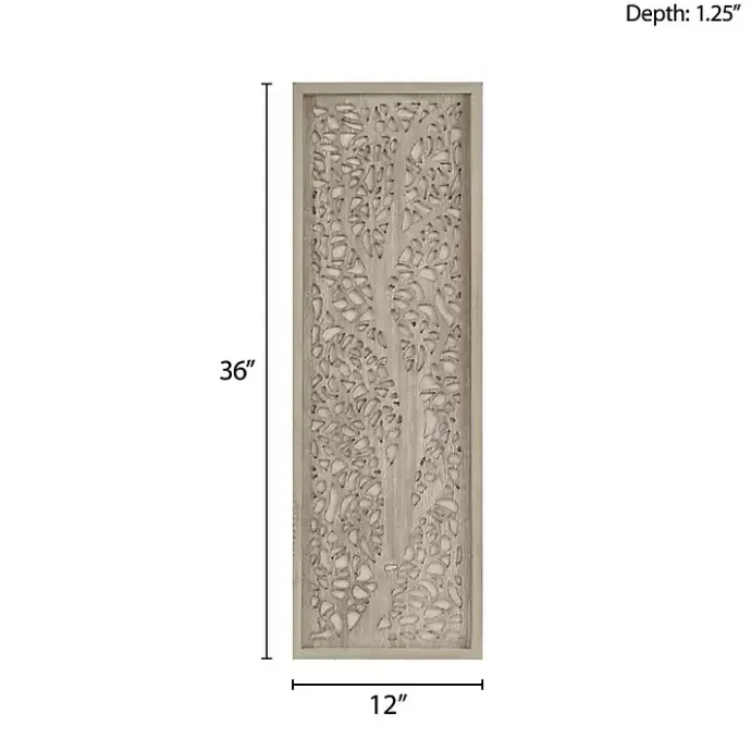 Best Kirklands Home Carved Wood Laurel Branches Panel Wall Plaque Tan