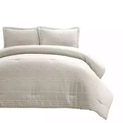 Best Kirklands Home Clipped Stripe 3-pc. Cali King Comforter Set Tan