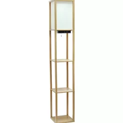 Sale Kirklands Home Etagere Shelf Charging Floor Lamp Tan