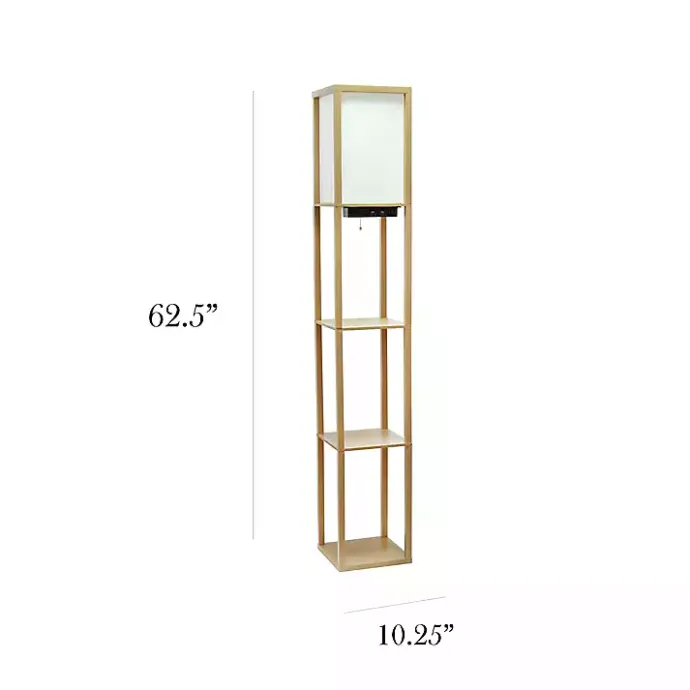 Sale Kirklands Home Etagere Shelf Charging Floor Lamp Tan