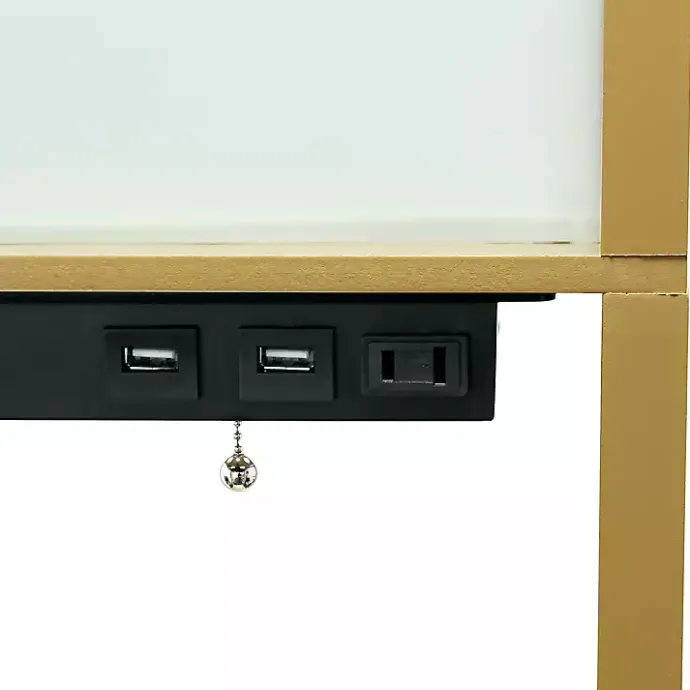 Sale Kirklands Home Etagere Shelf Charging Floor Lamp Tan