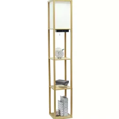 Sale Kirklands Home Etagere Shelf Charging Floor Lamp Tan