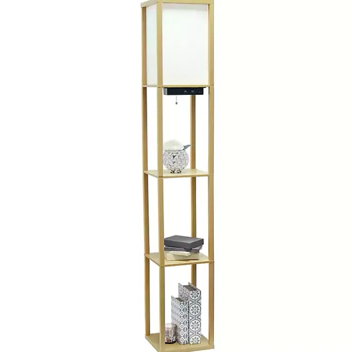 Sale Kirklands Home Etagere Shelf Charging Floor Lamp Tan