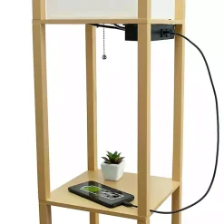 Sale Kirklands Home Etagere Shelf Charging Floor Lamp Tan